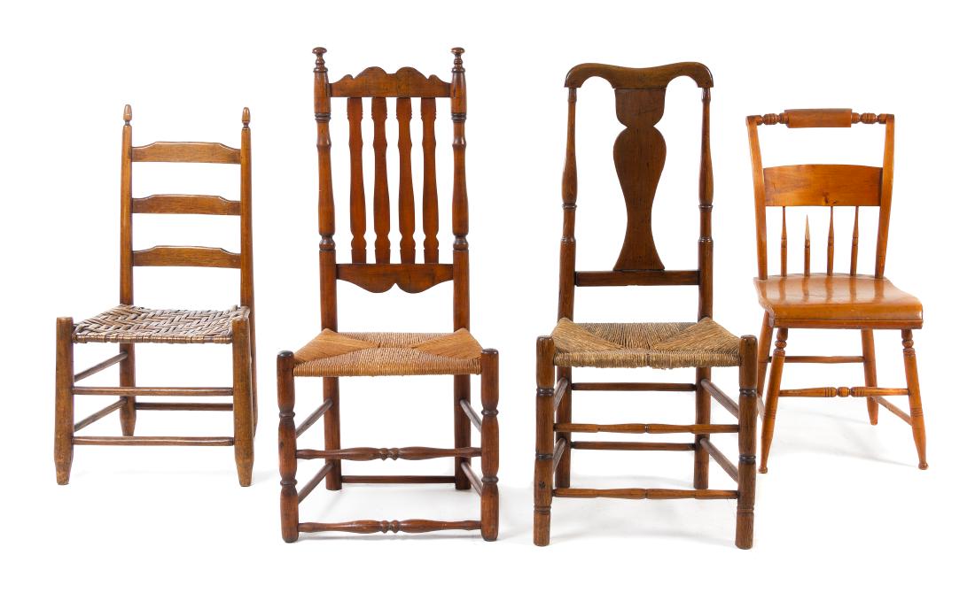 * A Group of Four American Chairs Height 42 1/4 inches. (1 of 1)