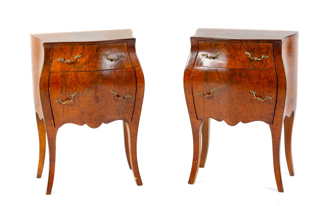 A Pair of Bombe Form Commodes Height 25 x width 17 1/2 (1 of 1)