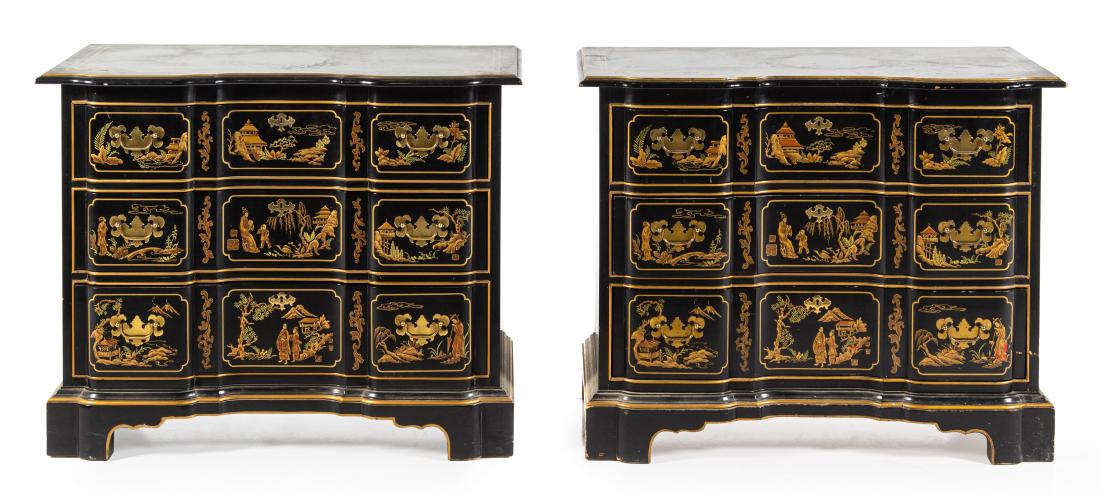 A Pair of Drexel Chinoiserie Decorated Chests of (1 of 1)