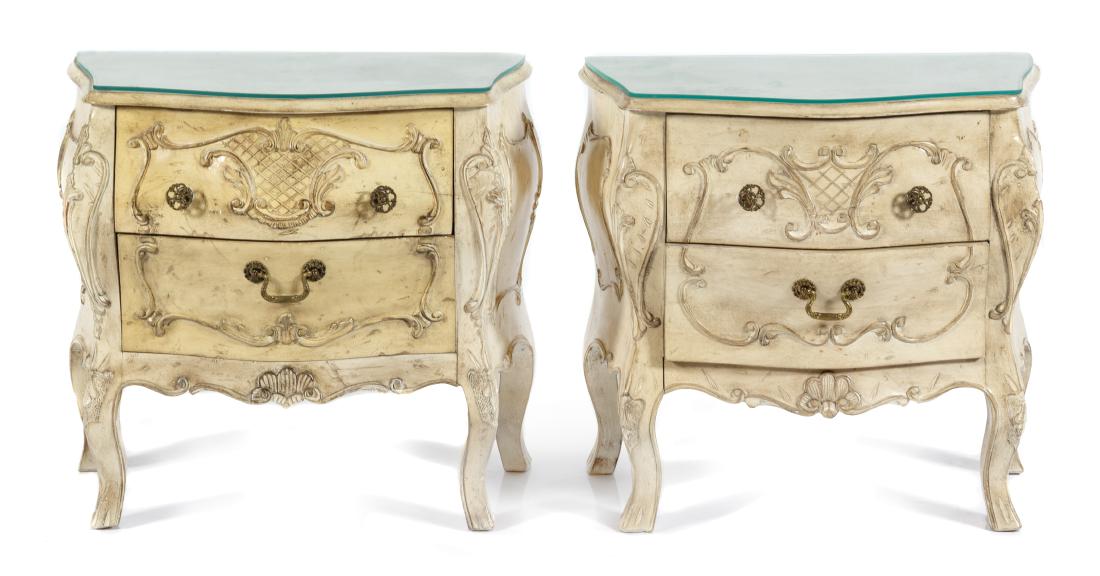 A Pair of White Painted Commodes Height 24 x width 25 x (1 of 1)