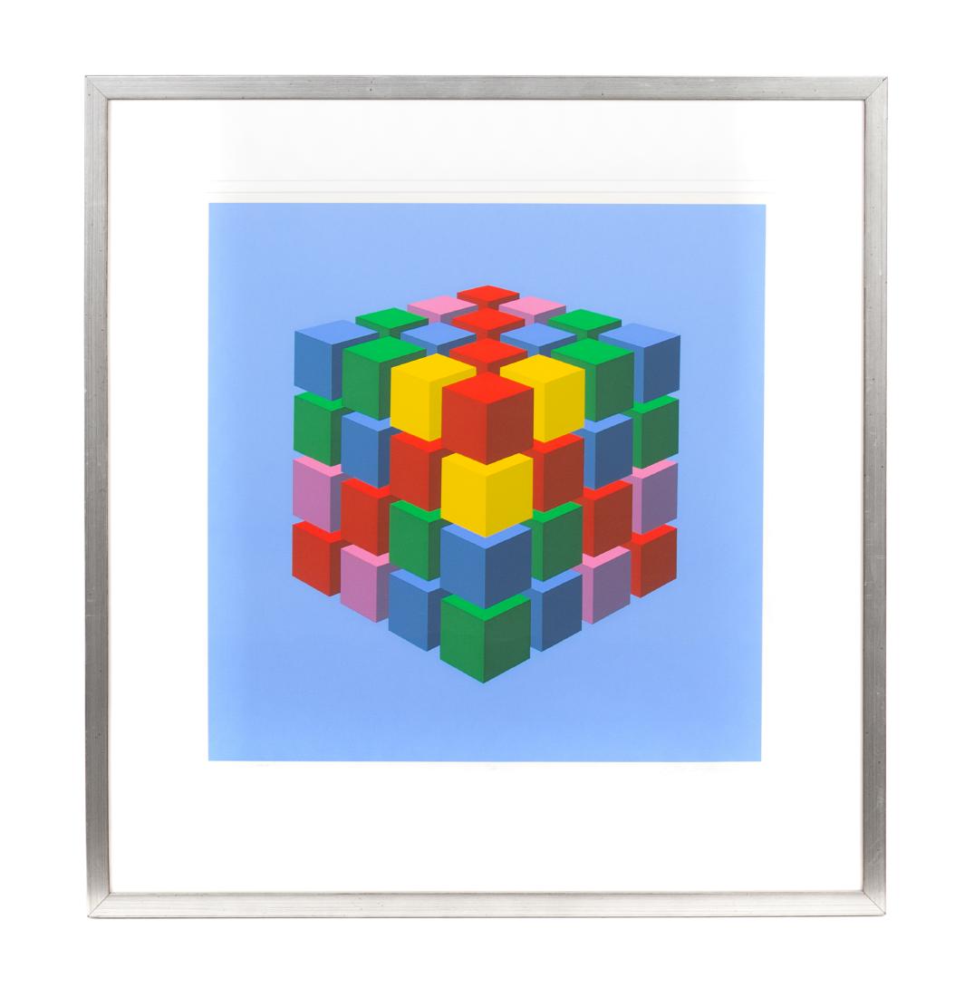* Marko Spalatin, (American, b. 1945), Colored Cube (1 of 2)