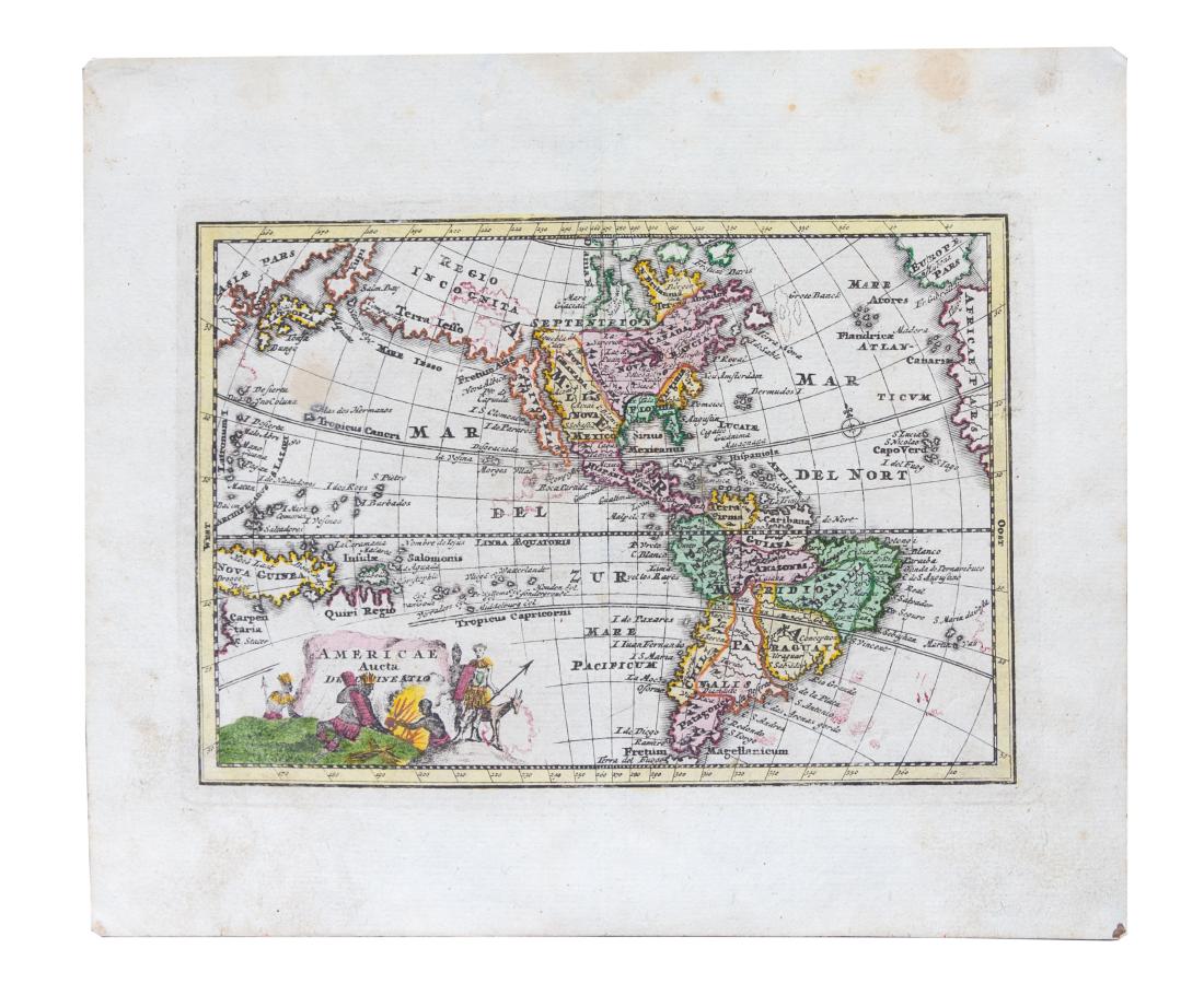 (MAPS) Homann's 'Map of the Americas' 8 1/2 x 7 1/4 (1 of 1)