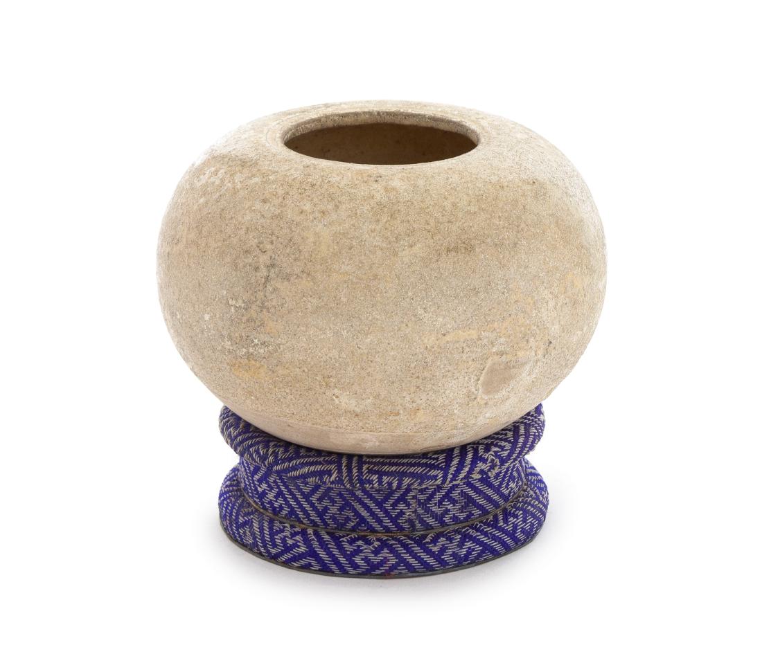 * A Light Celadon Glazed Pottery Alms Bowl Diameter 4 (1 of 1)