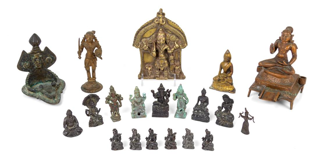 Nineteen Asian Bronze Figures of Deities Height of (1 of 1)