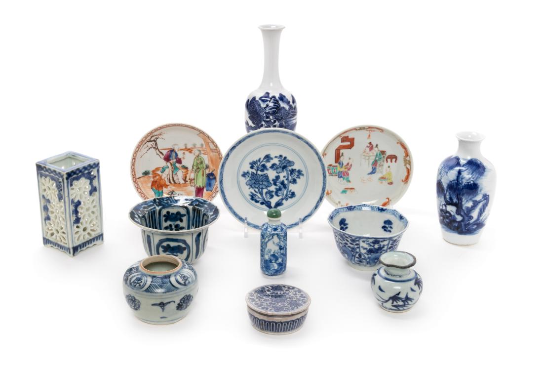 * Twelve Chinese Porcelain Articles Height of tallest 7 (1 of 2)