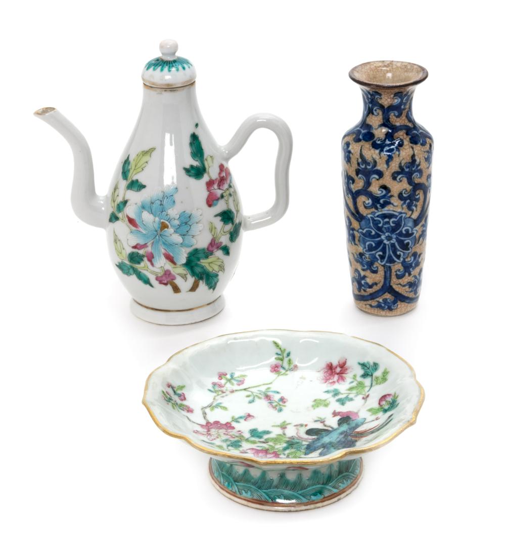 * Three Chinese Porcelain Articles Height of teapot 5 (1 of 4)