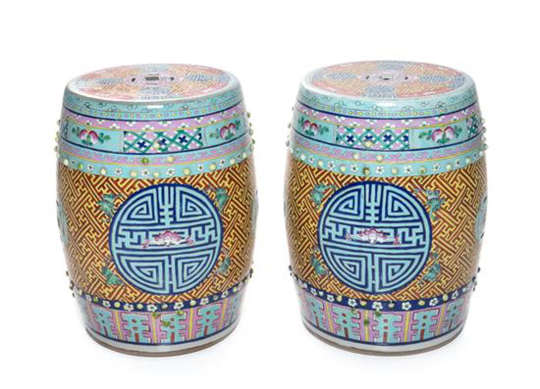 * A Pair of Chinese Famille Rose Porcelain Garden (1 of 1)