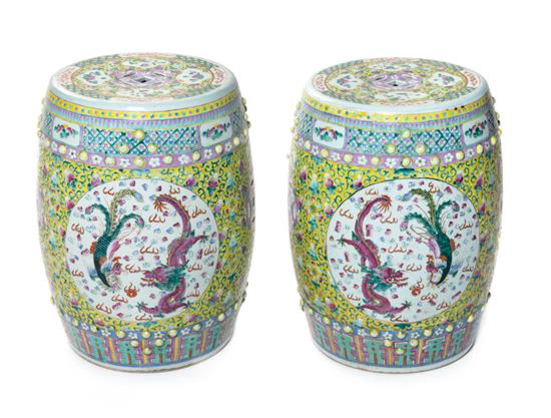 * A Pair of Chinese Famille Rose Porcelain Garden (1 of 1)