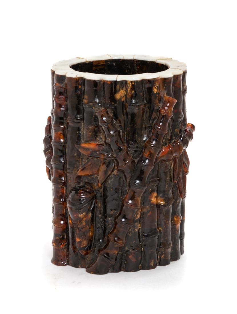 A Chinese Agate Brushpot, Bitong Diameter 4 1/8 inches. (1 of 1)