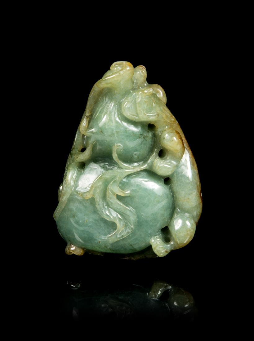 A Chinese Jade Pendant of a Gourd Length 1 7/8 inches. (1 of 1)