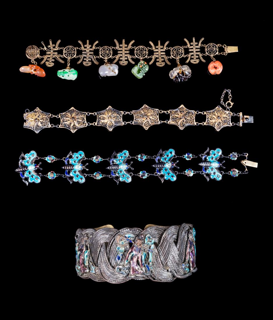 Four Chinese Bracelets Lenght of longest 8 inches. (1 of 1)