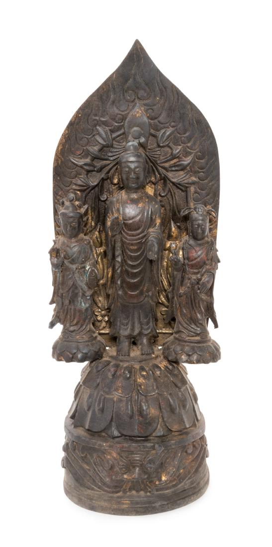 A Chinese Bronze Figural Group Height 18 inches. (1 of 1)