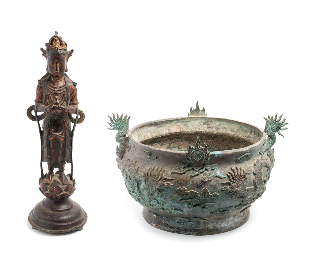 Two Chinese Bronze Articles Diameter of largest 13 1/4 (1 of 1)