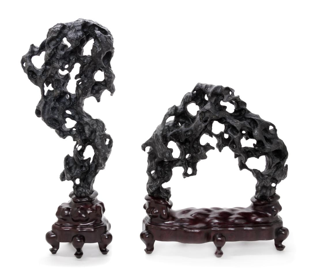 Two Chinese Lingbi Scholar's Rocks Height of larger (1 of 1)