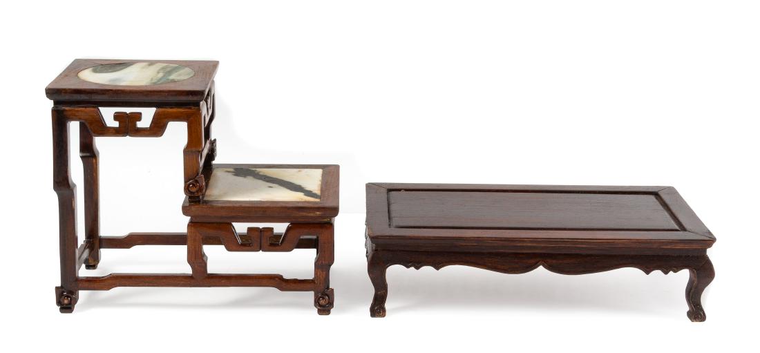 Two Chinese Hardwood Stands Height 11 1/4 x Length 13 (1 of 1)