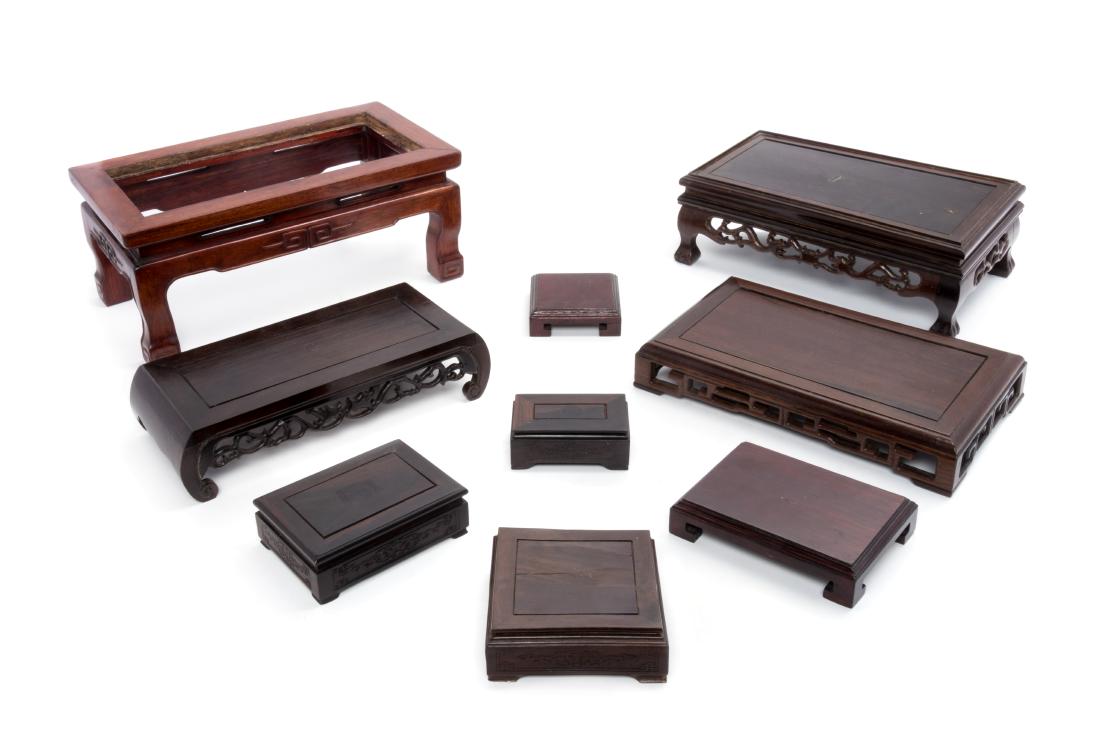 Nineteen Chinese Rectangular Hardwood Stands (1 of 1)