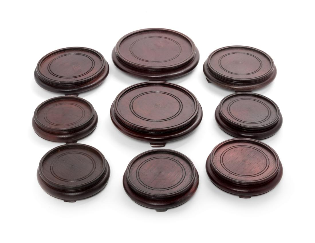 Eighty-One Chinese Small Round Hardwood Stands (1 of 1)