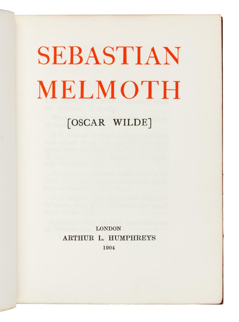 * WILDE, Oscar (1854-1900). Sebastian Melmoth. London: (1 of 2)