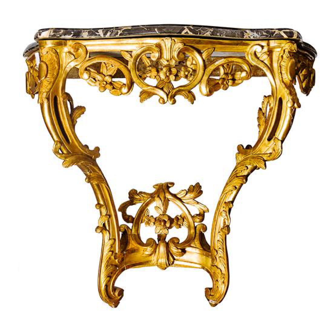 A Louis XV Style Giltwood Console Table Height 33 (1 of 1)