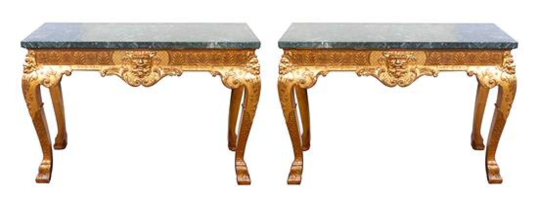 A Pair of George II Style Giltwood Console Tables (1 of 1)