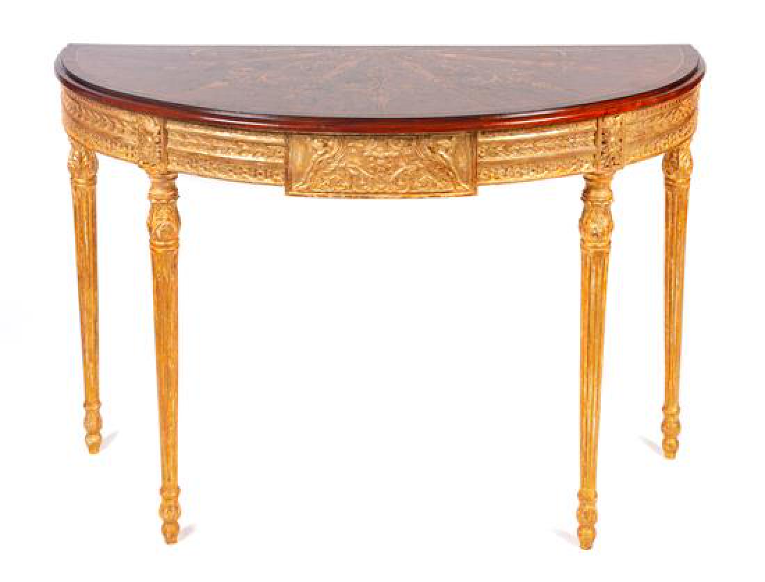 A Pair of Demilune Console Tables Height 32 x width 37 (1 of 1)