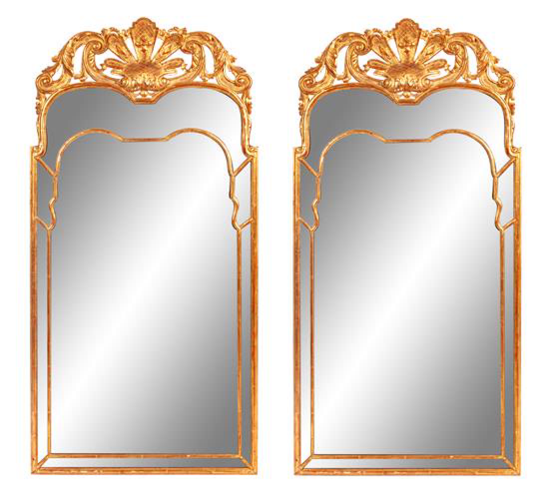 A Pair of Regency Style Giltwood Mirrors Height 60 x (1 of 1)