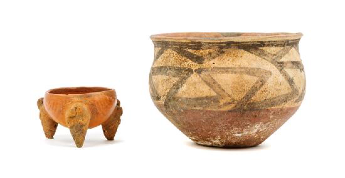 * Two Pre-Columbian Style Pottery Articles Height of (1 of 1)