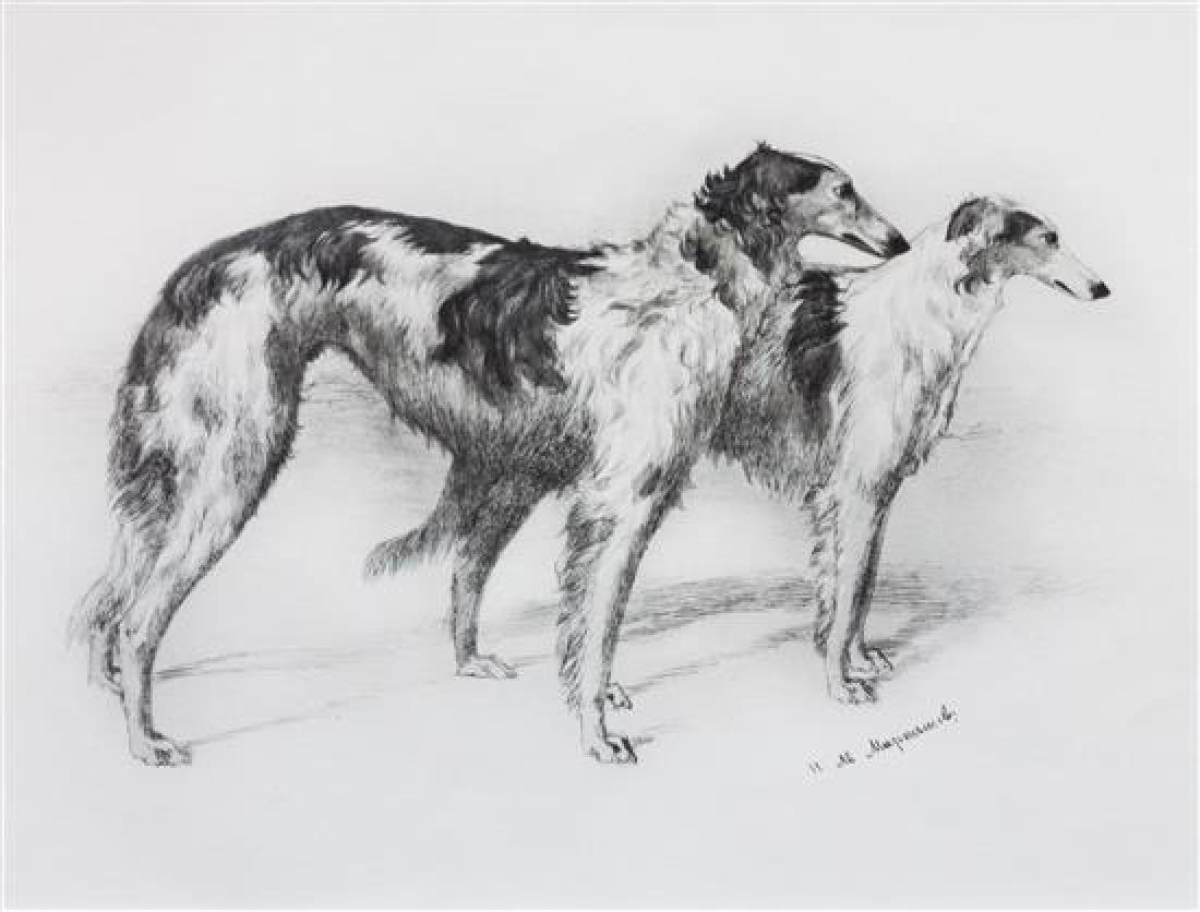 * Three Works of Art depicting Borzoi Largest: 17 1/2 x (1 of 1)