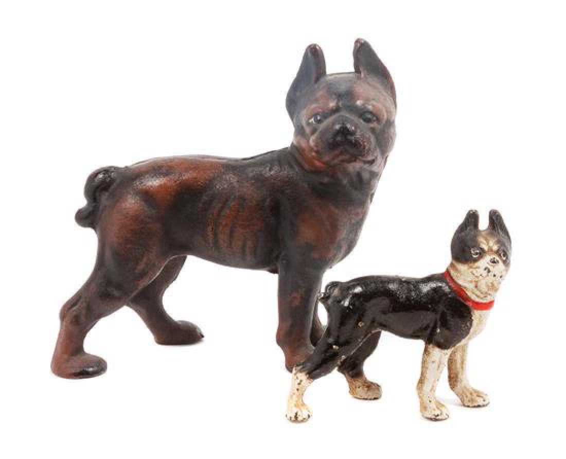 * Two Cast Iron Boston Terrier Figures Height of taller (1 of 1)