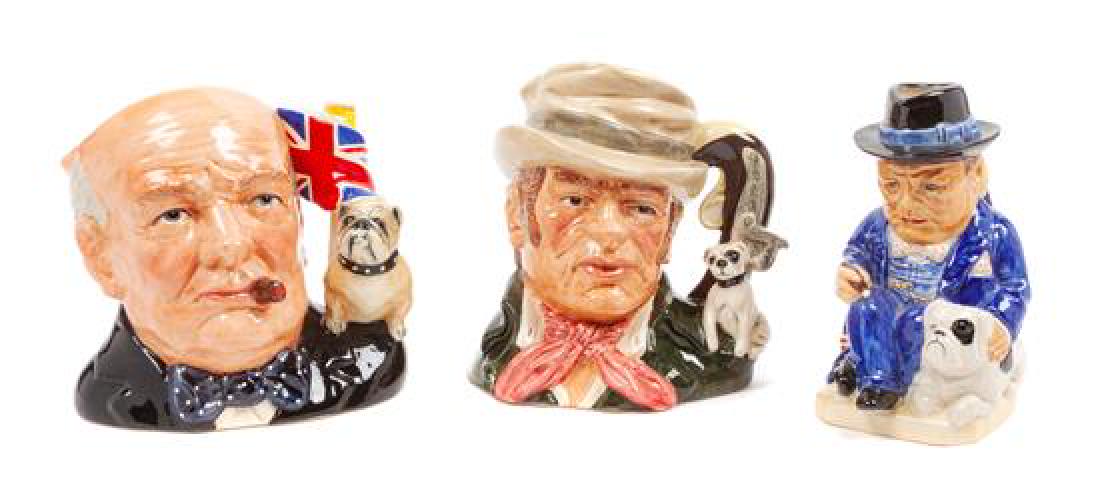 * A Group of Three Bulldog Mugs Height of tallest 7 (1 of 1)