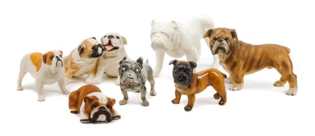 * A Group of Seven Porcelain and Bisque Bulldogs Width (1 of 1)