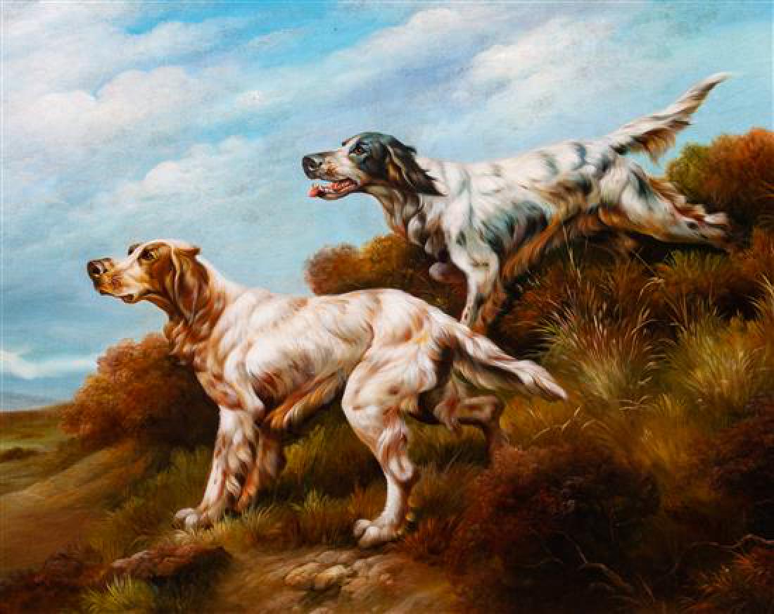 * Three Works of Art depicting English Setters Largest: (1 of 2)