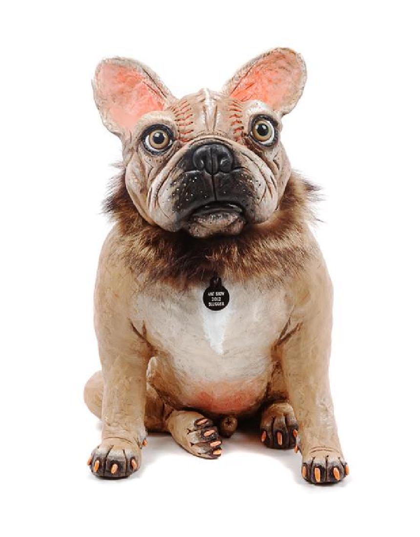 * A French Bulldog Figure Height 13 1/4 inches.: * A French Bulldog Figure "AKC Show 2012 Slugger" tag. Height 13 1/4 inches. Estimate $50-70 Property from the American Kennel Club Museum of the Dog, sold for the acquisition, preservation, protectio