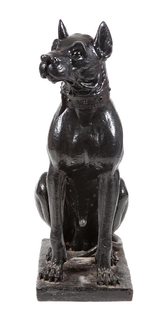 * A Painted Plaster Great Dane Sculpture Height 42 1/2 (1 of 1)