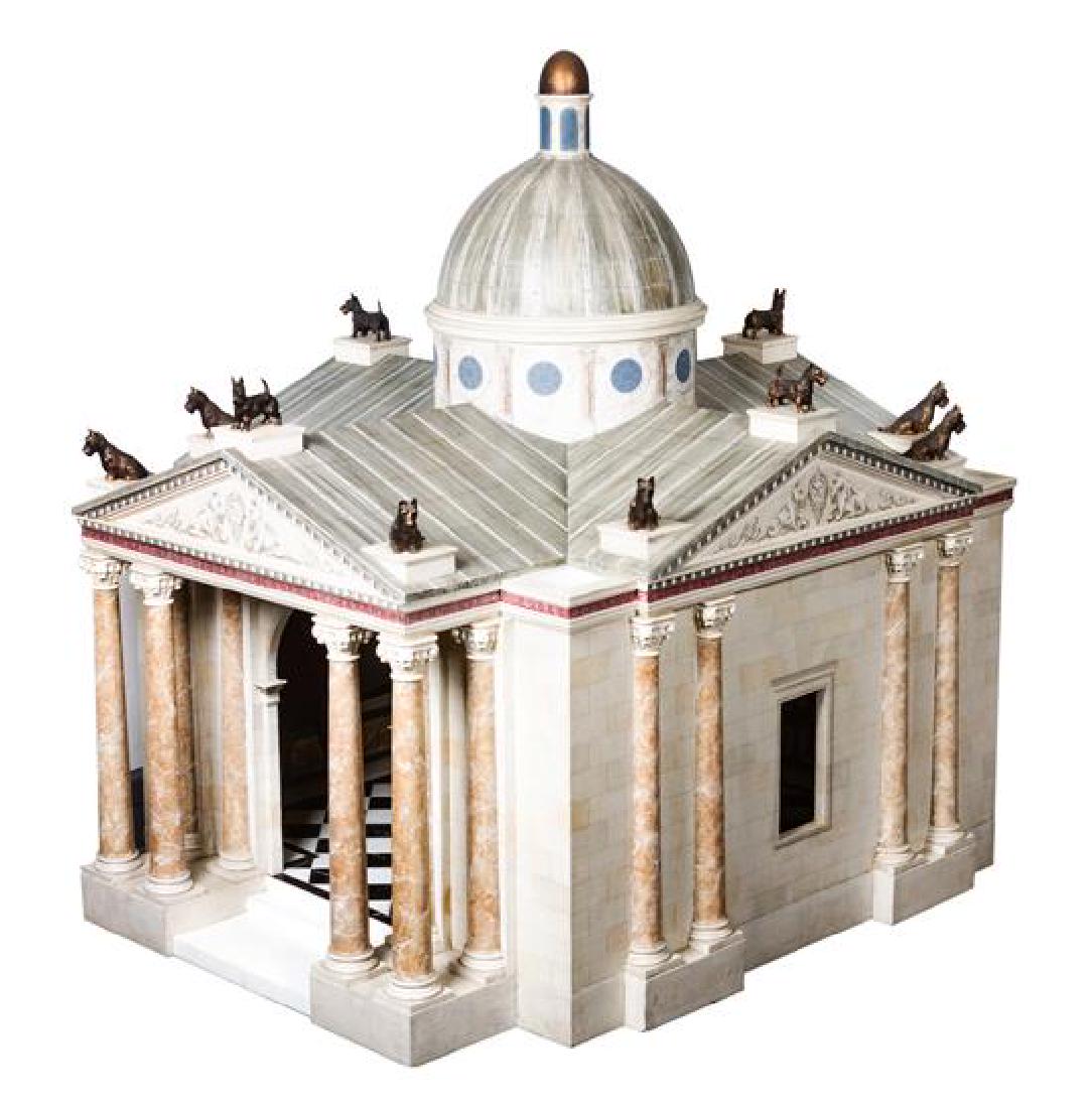 * A Wood and Marble Scottish Terrier Doghouse Height 50 (1 of 1)