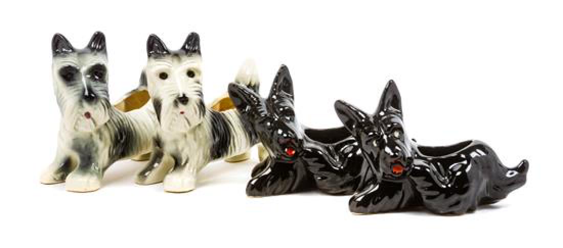 * Four Scottish Terrier Planters Width of widest 8 1/2 (1 of 1)