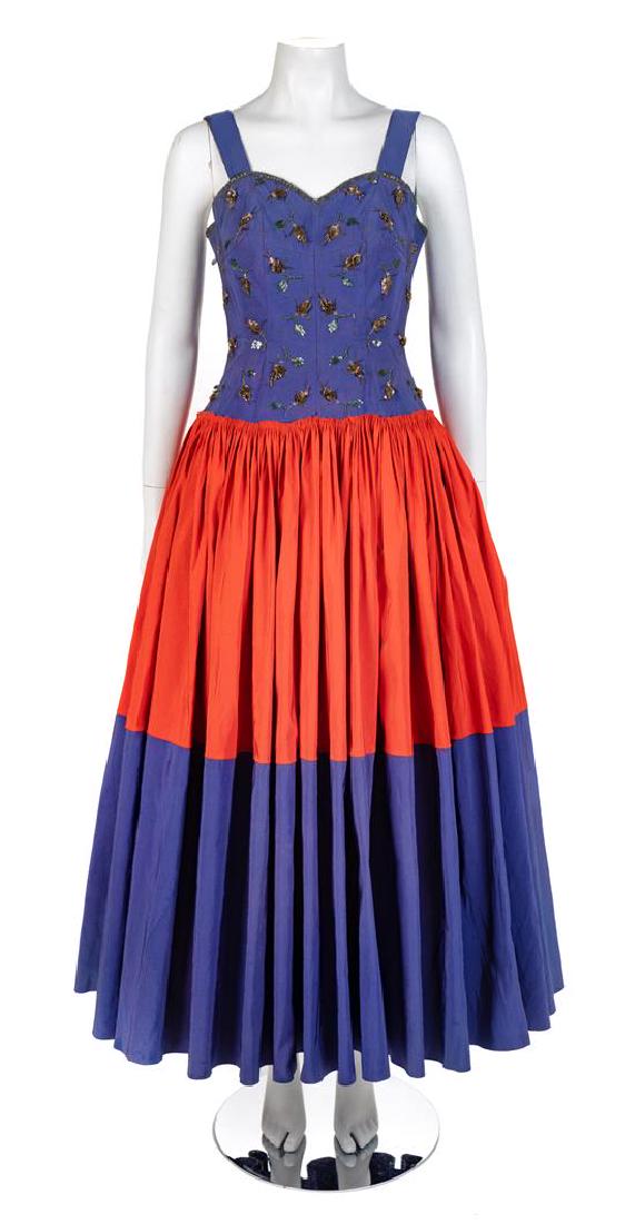 Callot Soeurs Evening Dress, 1930s No size label: Callot Soeurs Evening Dress, 1930s Bodice and skirt made of 18" wide ribbed silk millinery ribbon. Fitted bodice has wide, self-fabric shoulder straps and is embroidered in a floral pattern with glass