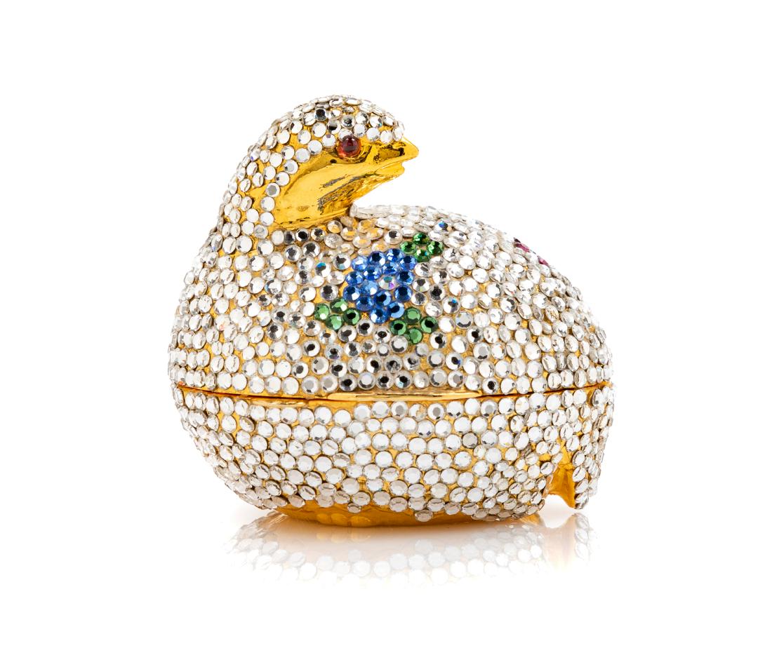 Judith Leiber Quail Crystal Pill Box