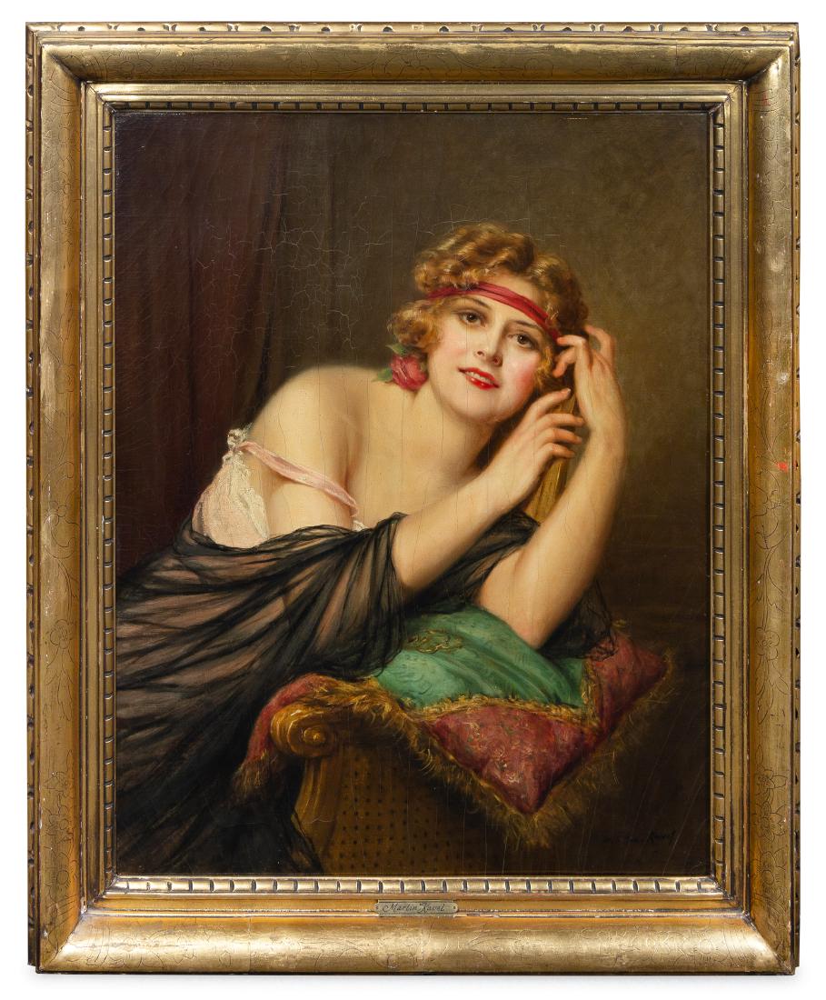 Francois Martin-Kavel, (French, 1861-1931), Portrait of: Francois Martin-Kavel (French, 1861-1931) Portrait of a Woman oil on canvas signed Martin-Kavel (lower right) 32 x 26 inches.