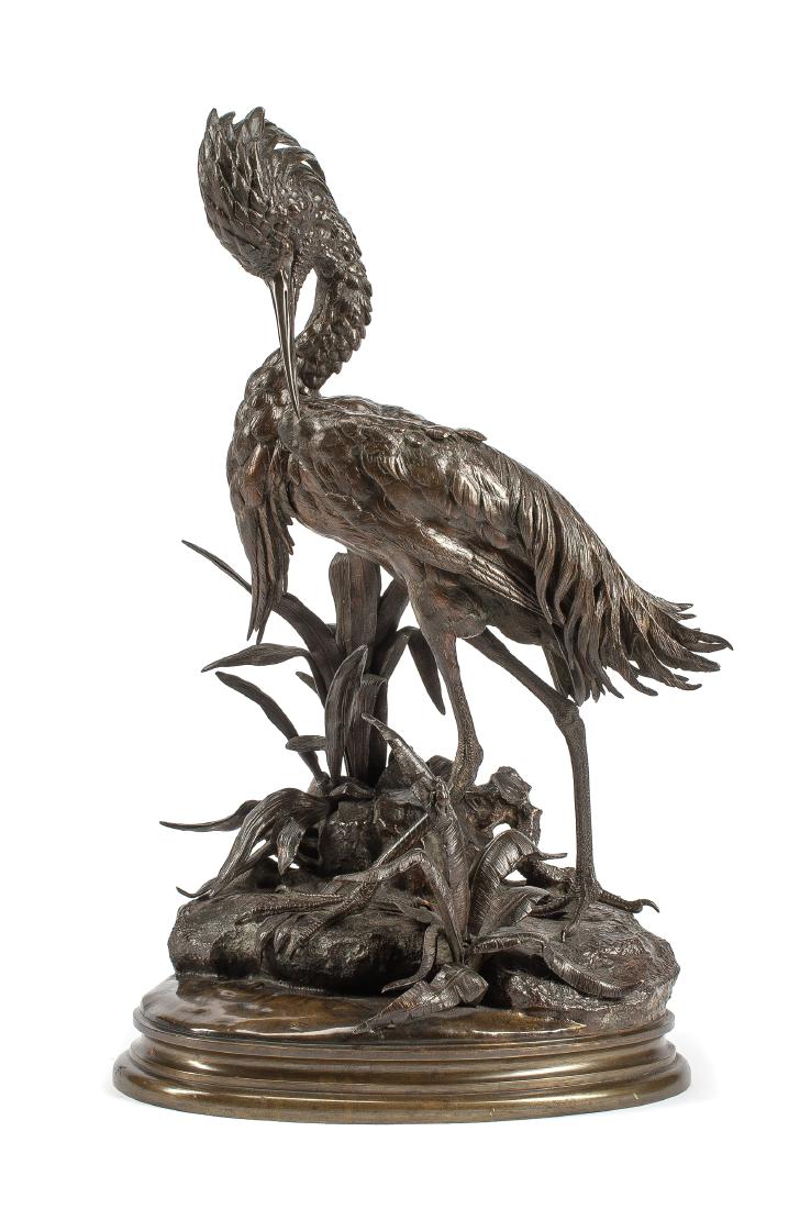 After Jules Moigniez, (French, 1835-1894), Aigrette: After Jules Moigniez (French, 1835-1894) Aigrette bronze Height 21 inches.