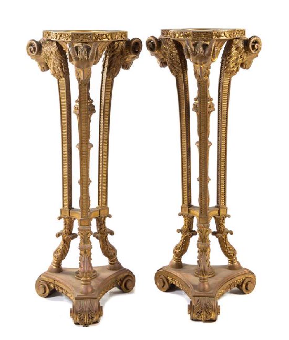 A Pair of Neoclassical Style Giltwood Pedestals Height (1 of 1)