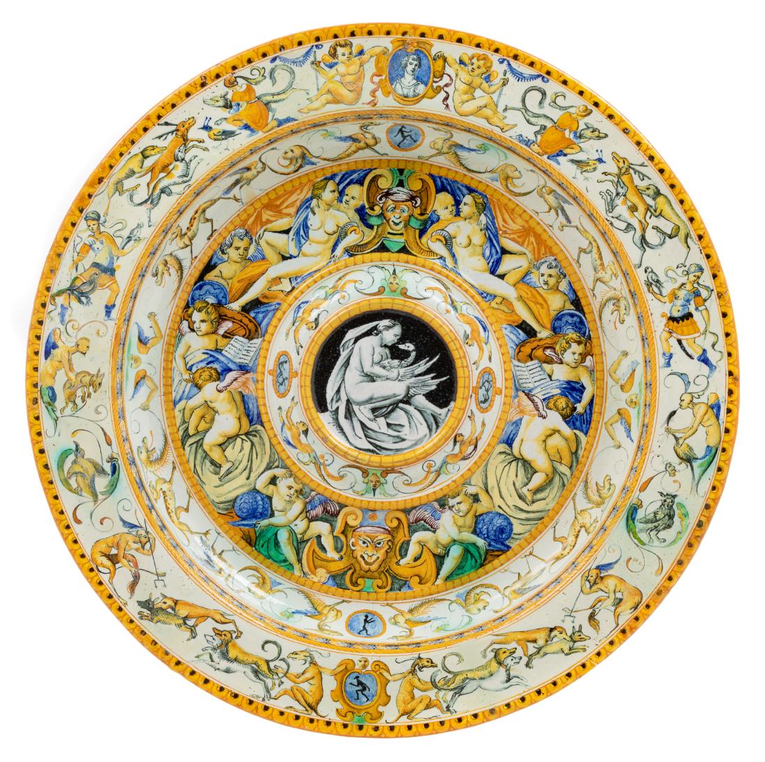 An Italian Majolica Charger Diameter 18 inches. (1 of 1)