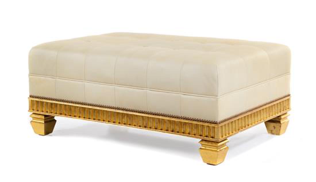 A Continental Style Leather Upholstered Giltwood (1 of 1)