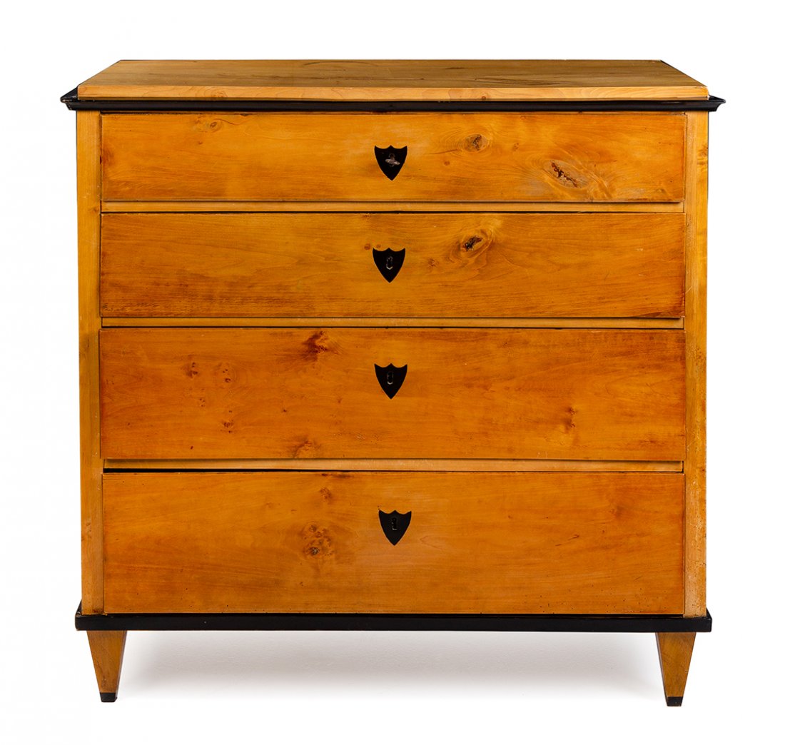 A Biedermeier Birch Chest Height 42 1/4 x width 43 x (1 of 1)