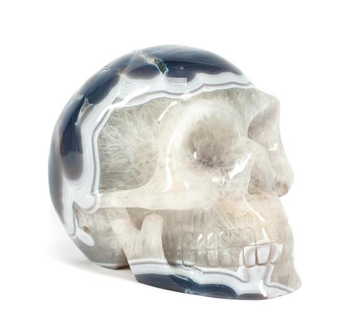 A Carved Rock Crystal and Agate Skull Height 8 1/2 (1 of 1)