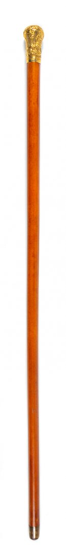 A Continental 22-Karat Gold Mounted Walking Stick (1 of 2)