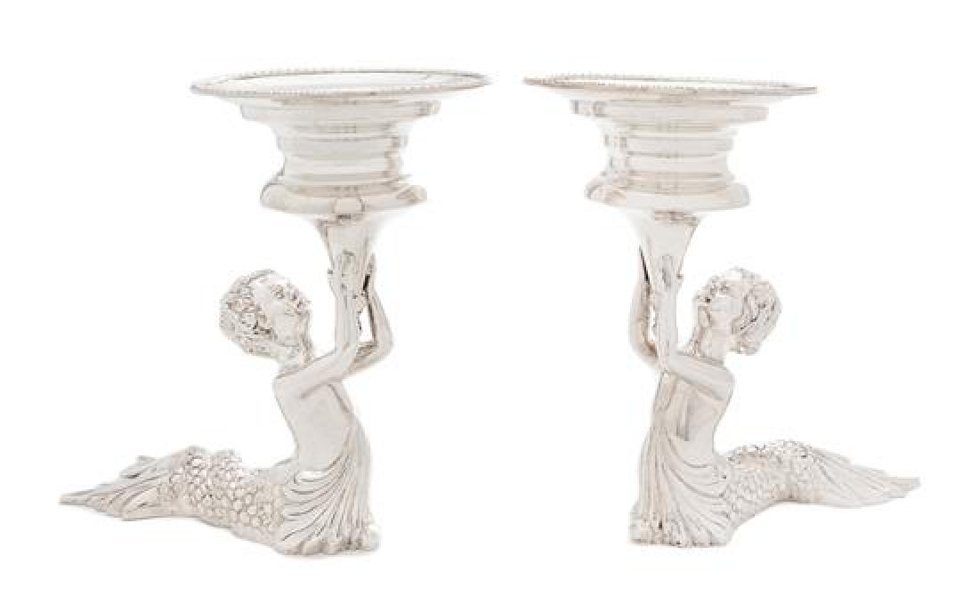 * A Pair of English Silver Figural Tazze, C. J. Vander, (1 of 2)