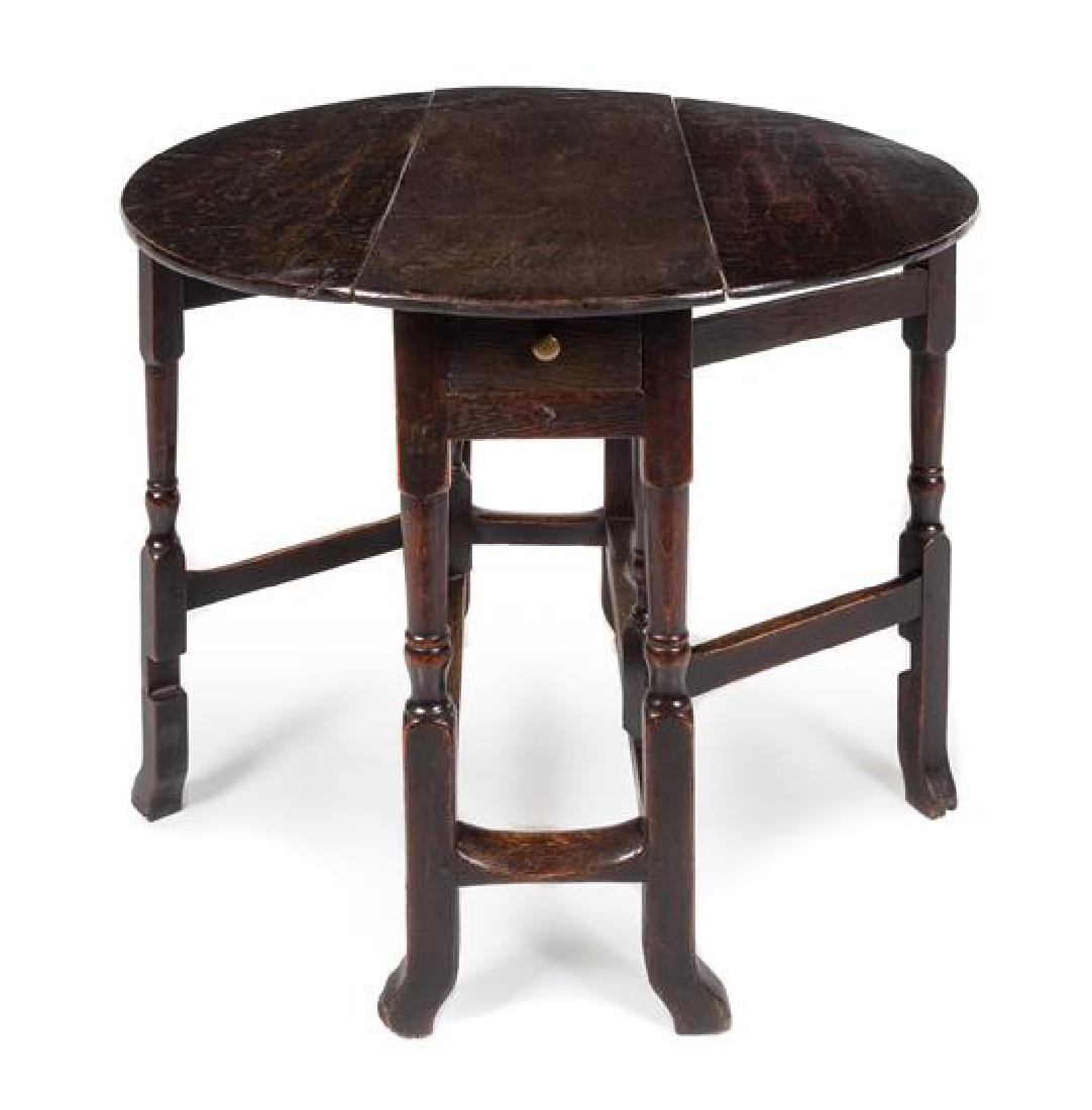 A William and Mary Oak Drop-Leaf Table Height 28 x (1 of 1)