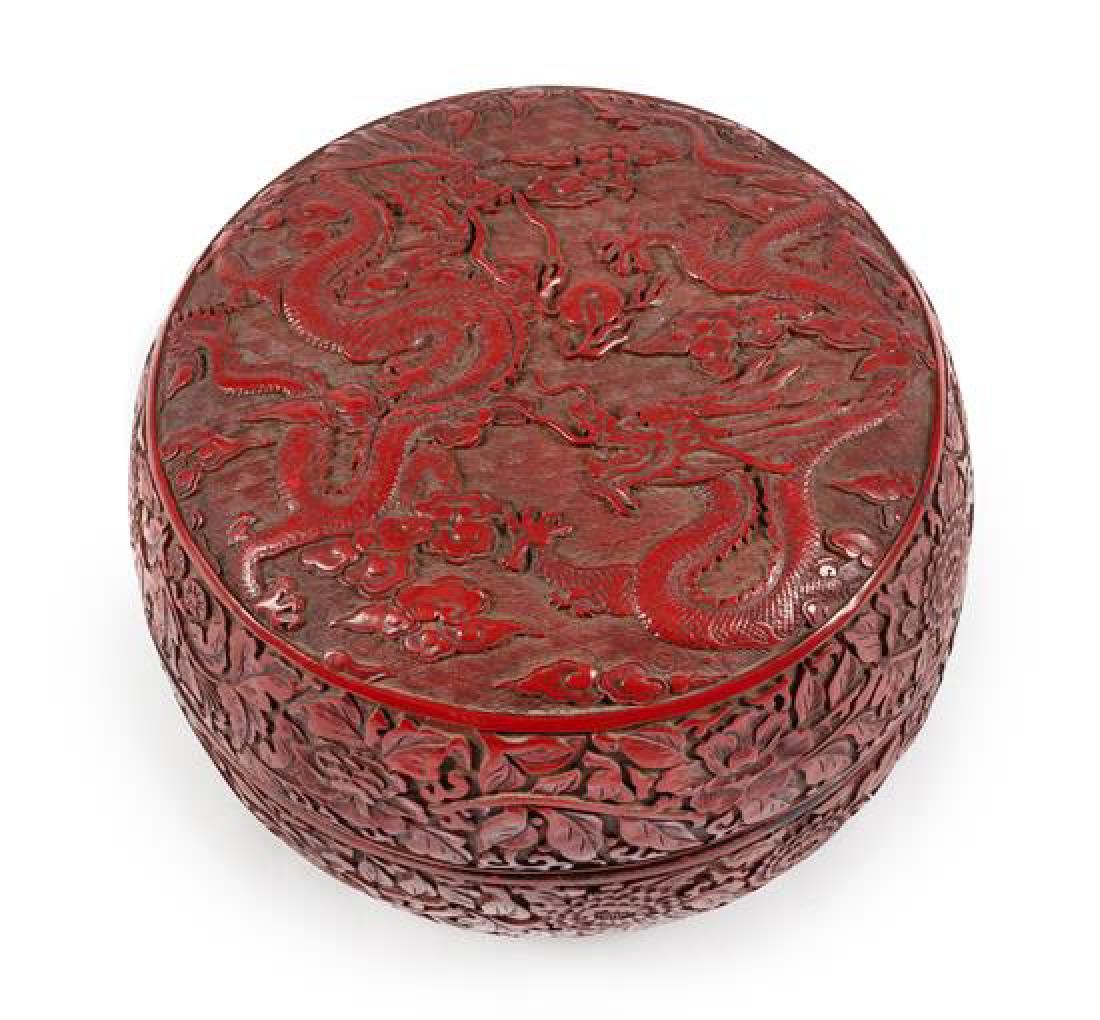 A Large Chinese Cinnabar Lacquer Box Height 8 x (1 of 1)