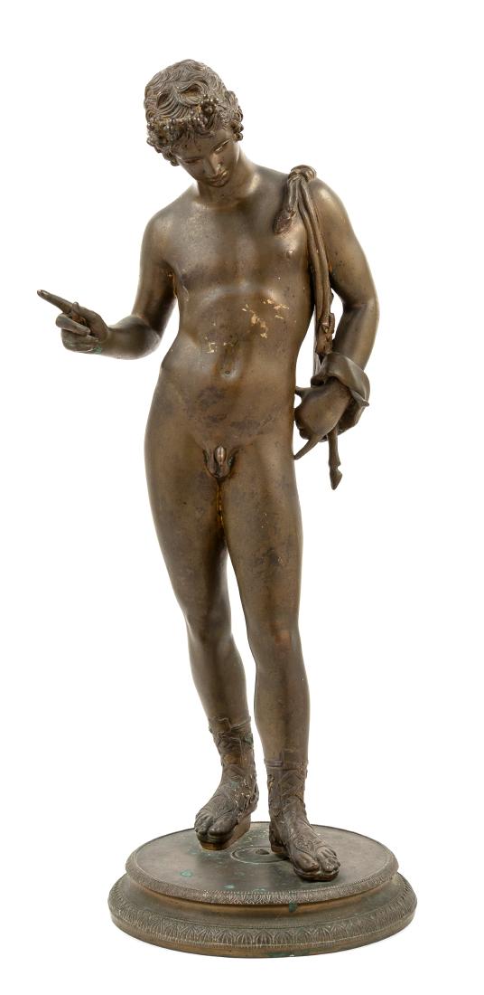 A Continental Bronze Figure of Narcissus Height 25 (1 of 1)